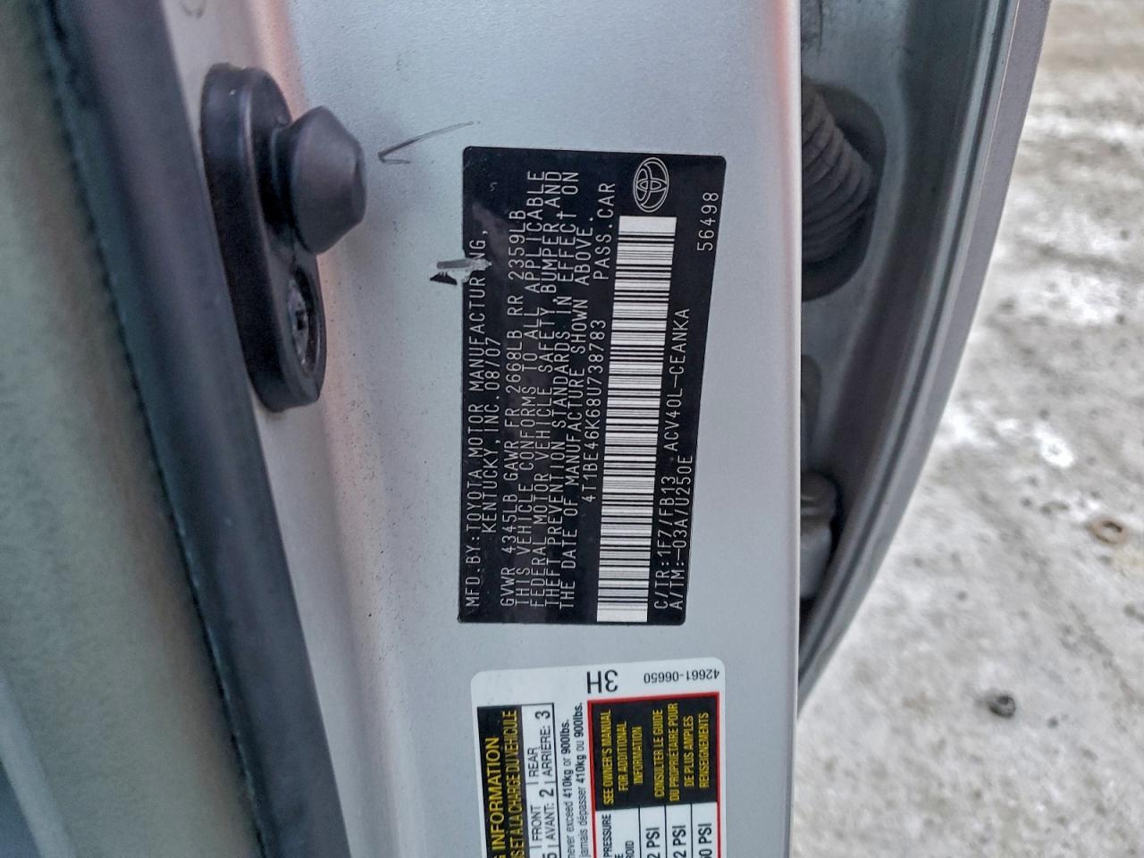 2008 TOYOTA CAMRY