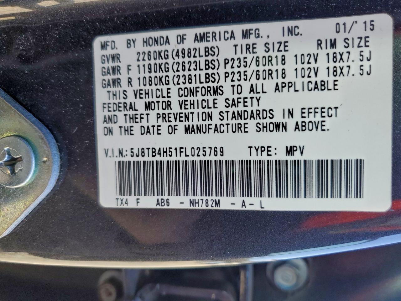 2015 ACURA RDX