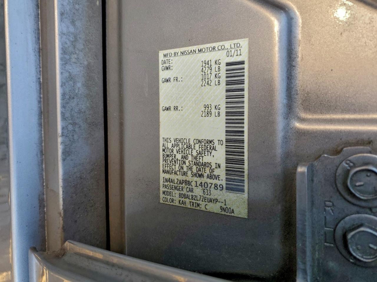 2011 NISSAN ALTIMA