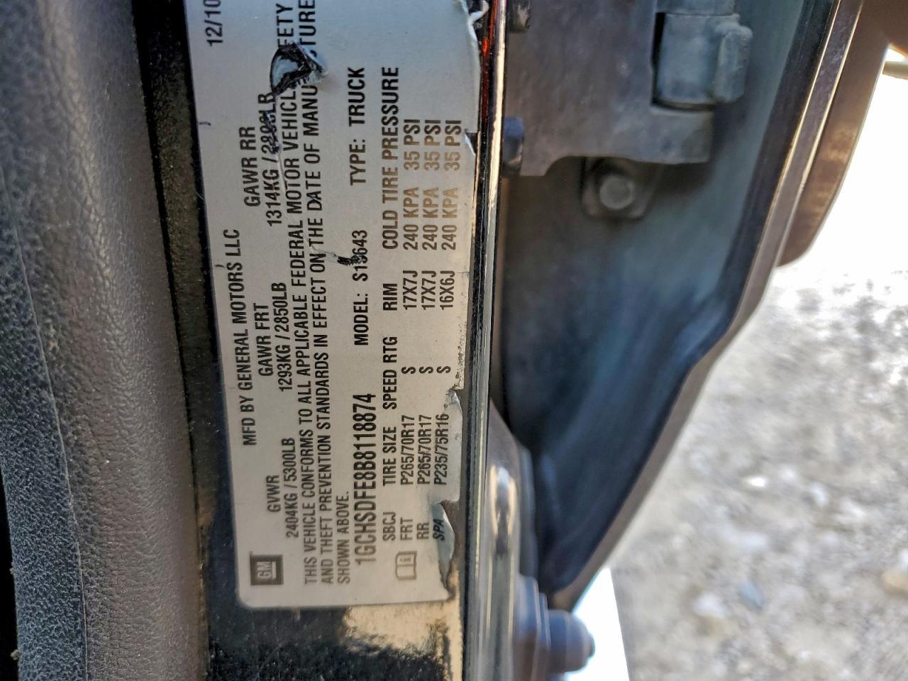 2011 CHEVROLET COLORADO