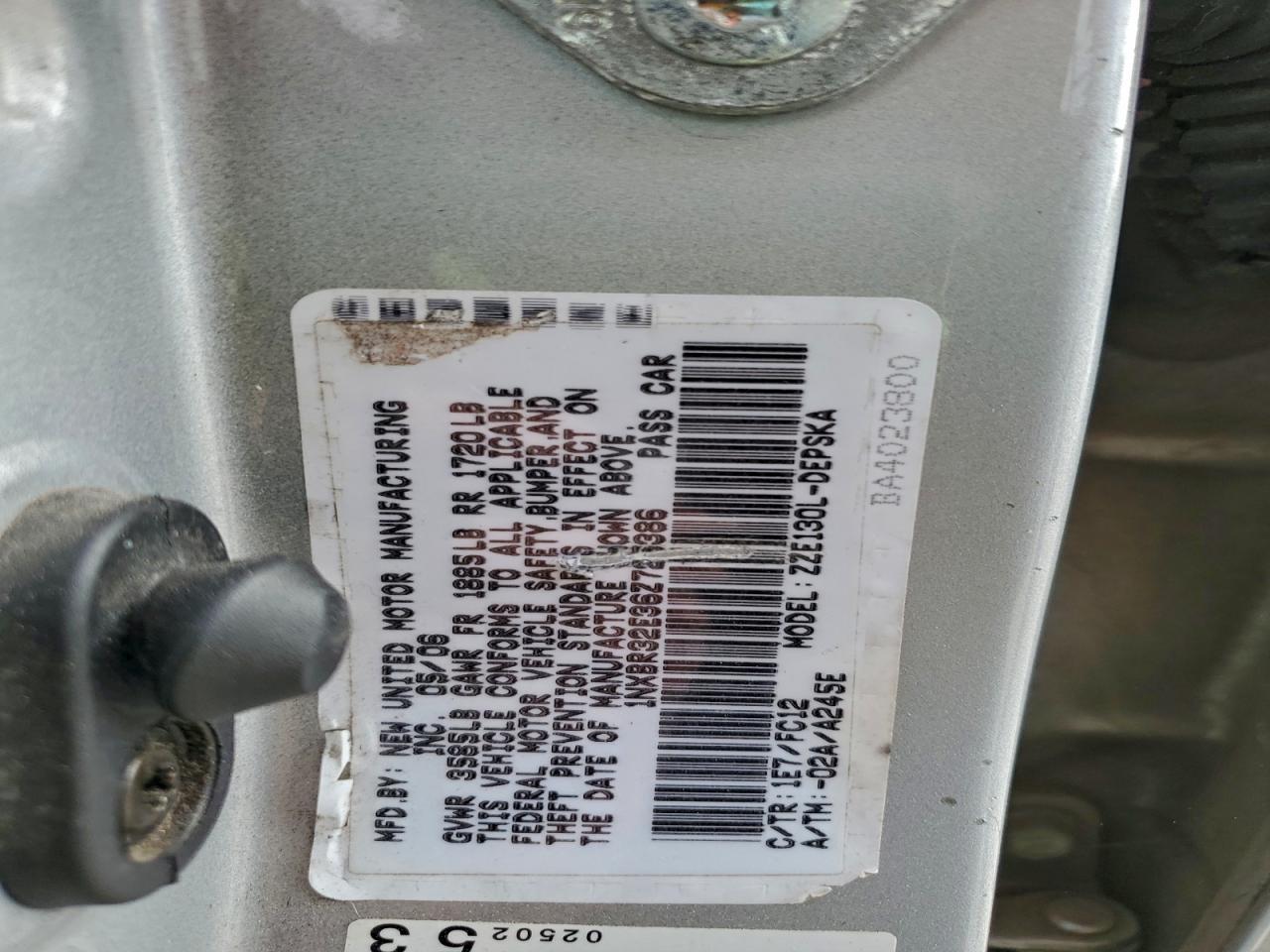 2006 TOYOTA COROLLA