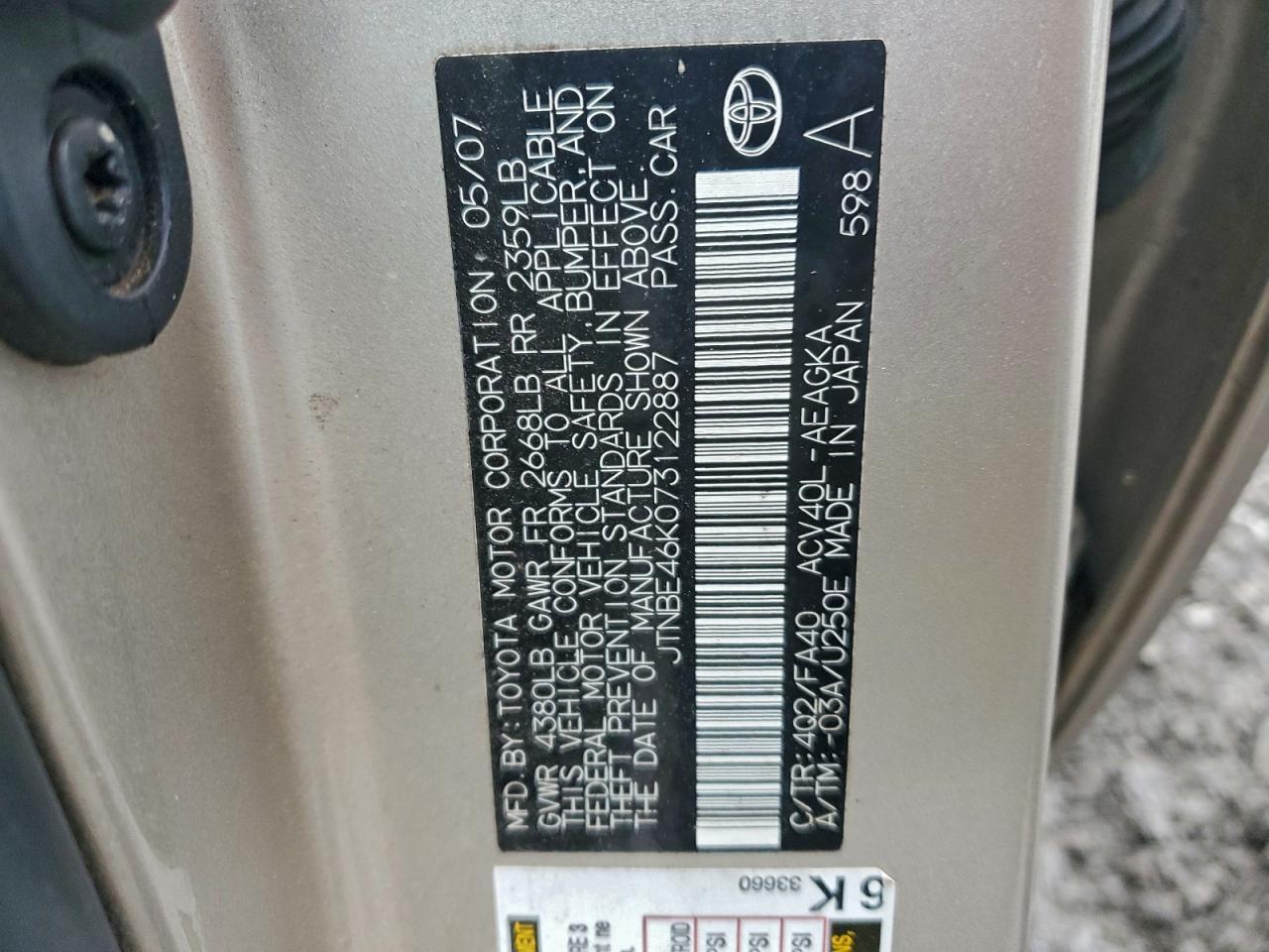 2007 TOYOTA CAMRY