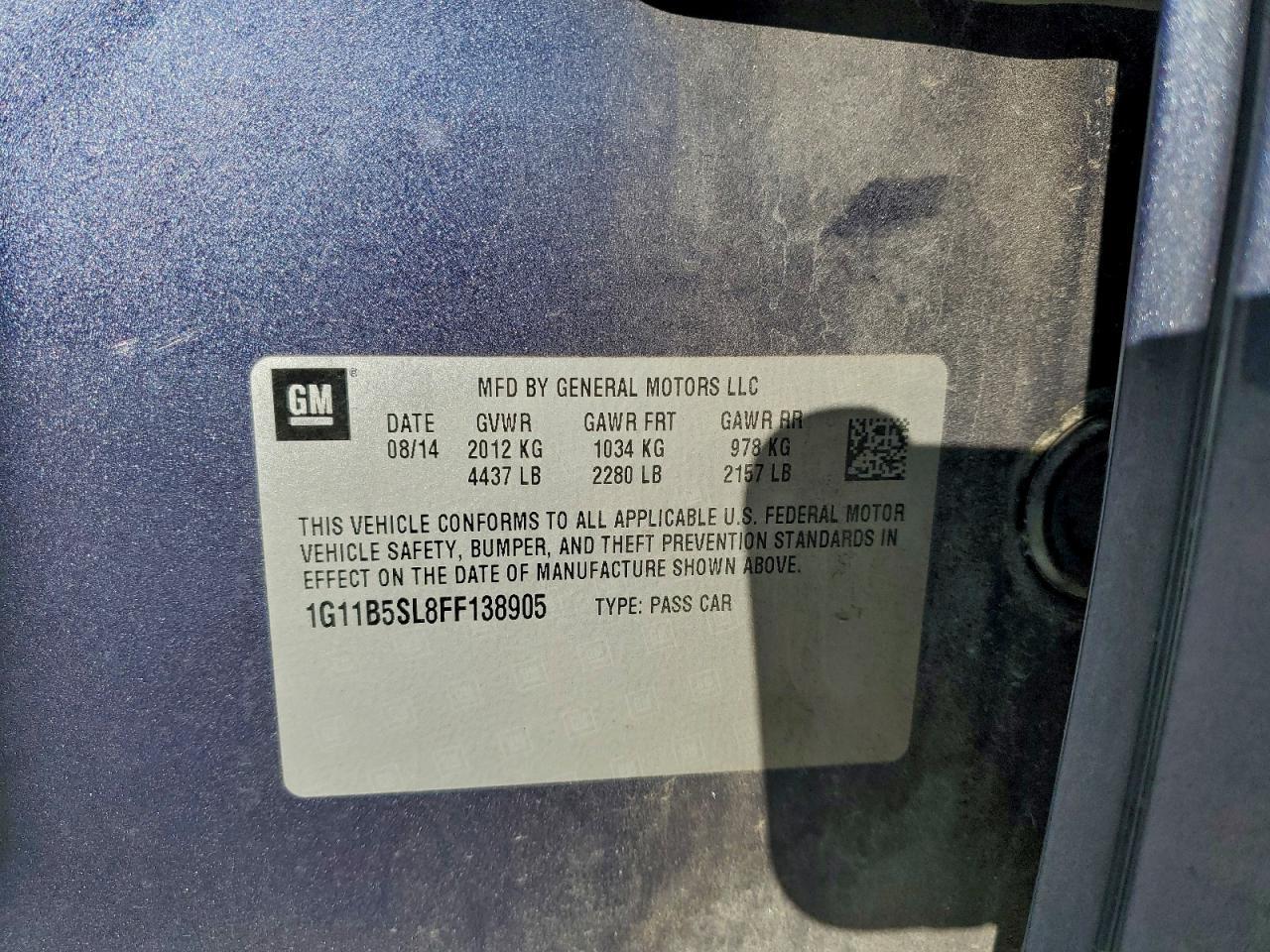 2015 CHEVROLET MALIBU