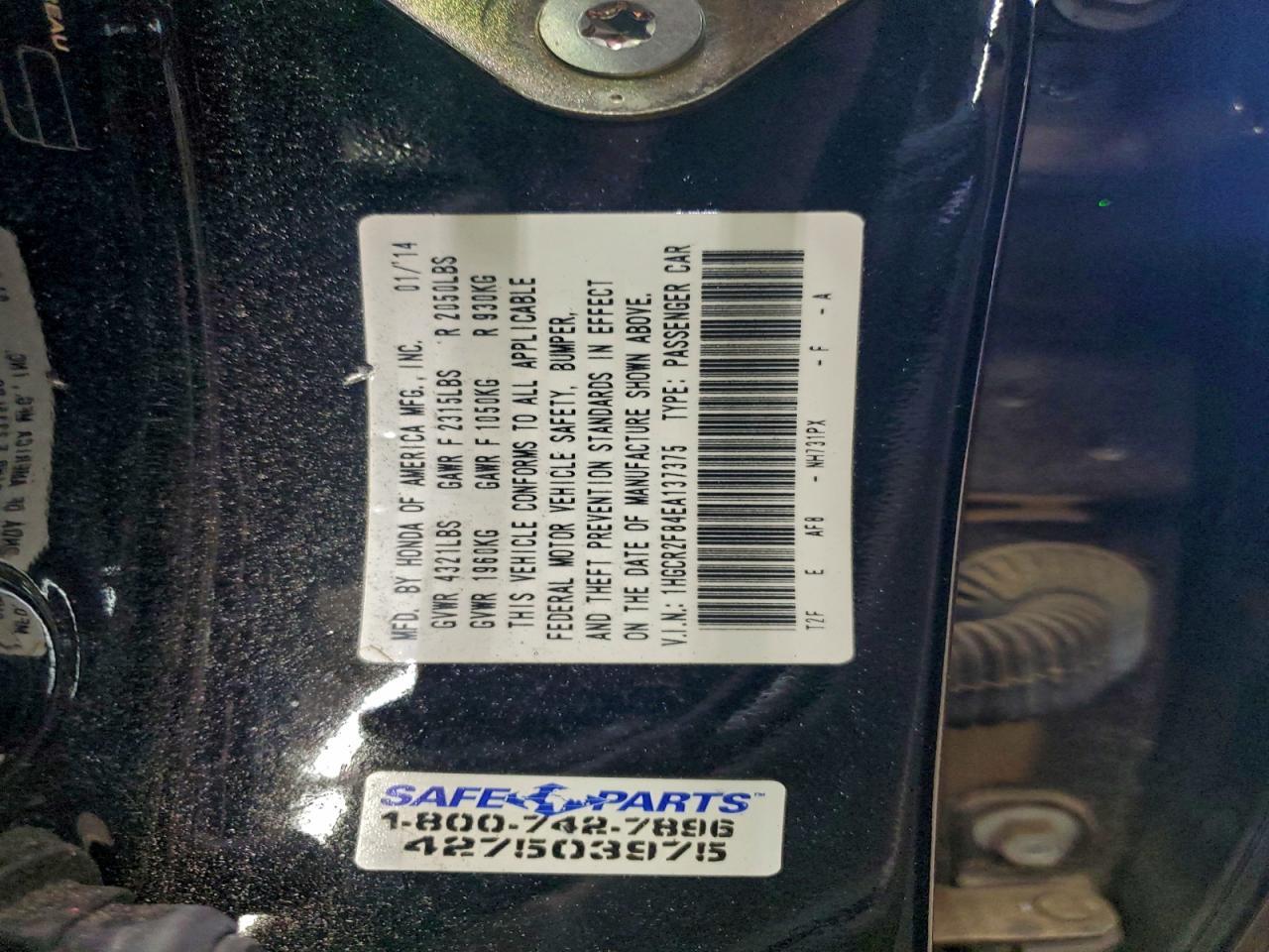 2014 HONDA ACCORD