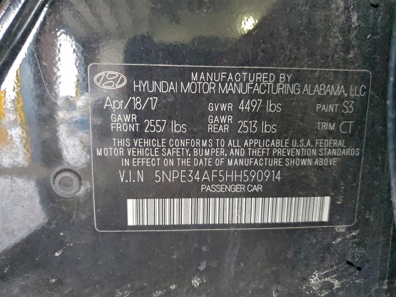 2017 HYUNDAI SONATA