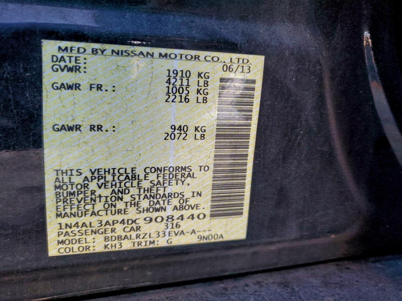 2013 NISSAN ALTIMA