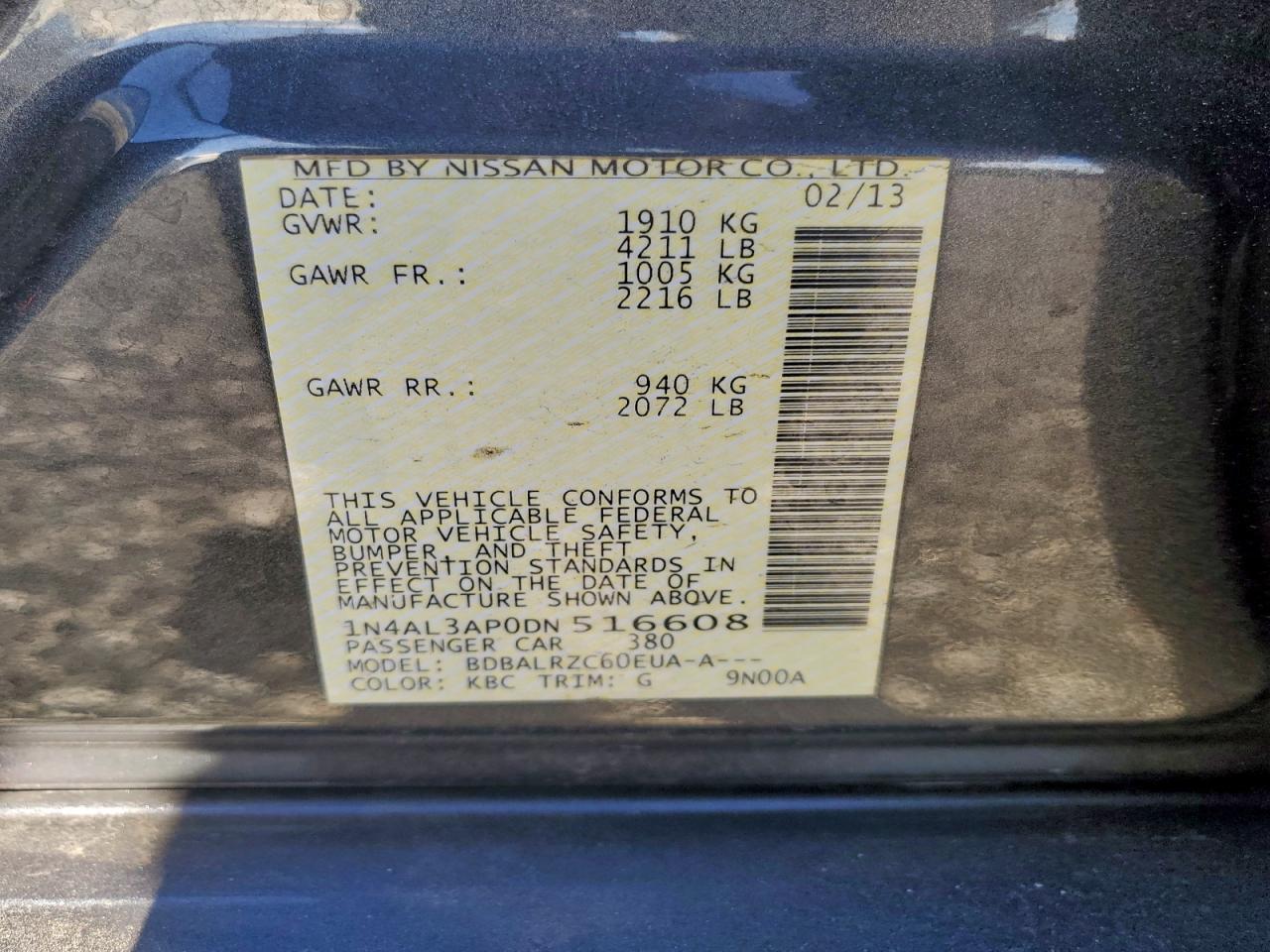 2013 NISSAN ALTIMA