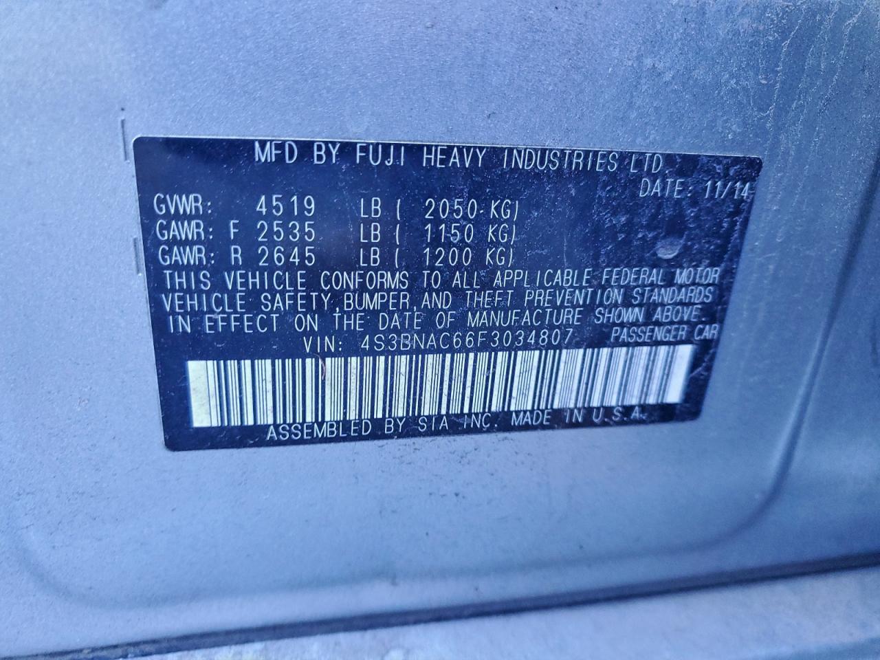 2015 SUBARU Legacy