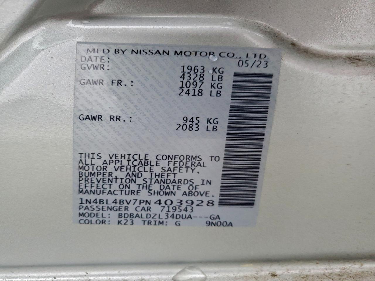 2023 NISSAN ALTIMA