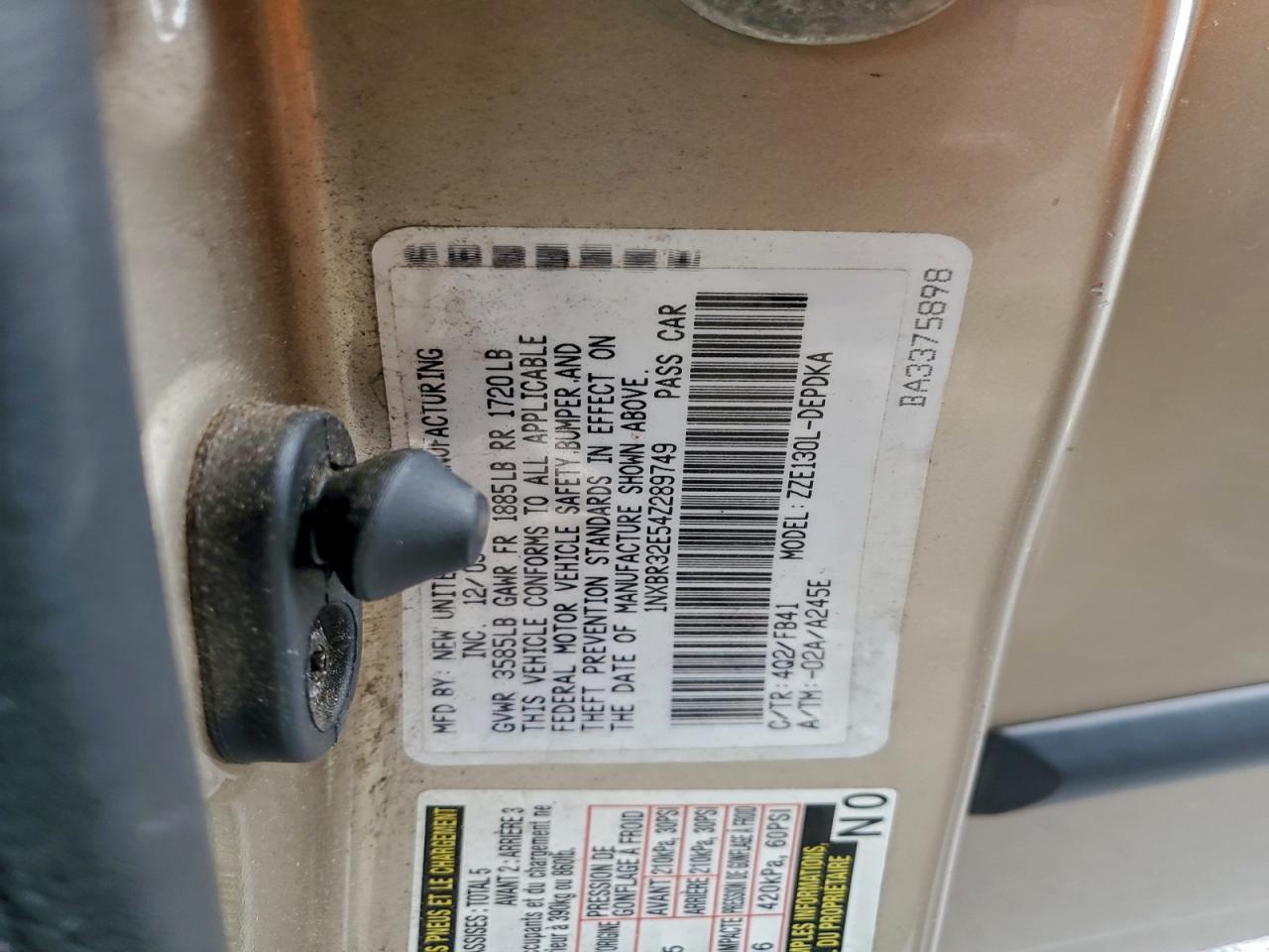 2004 TOYOTA COROLLA