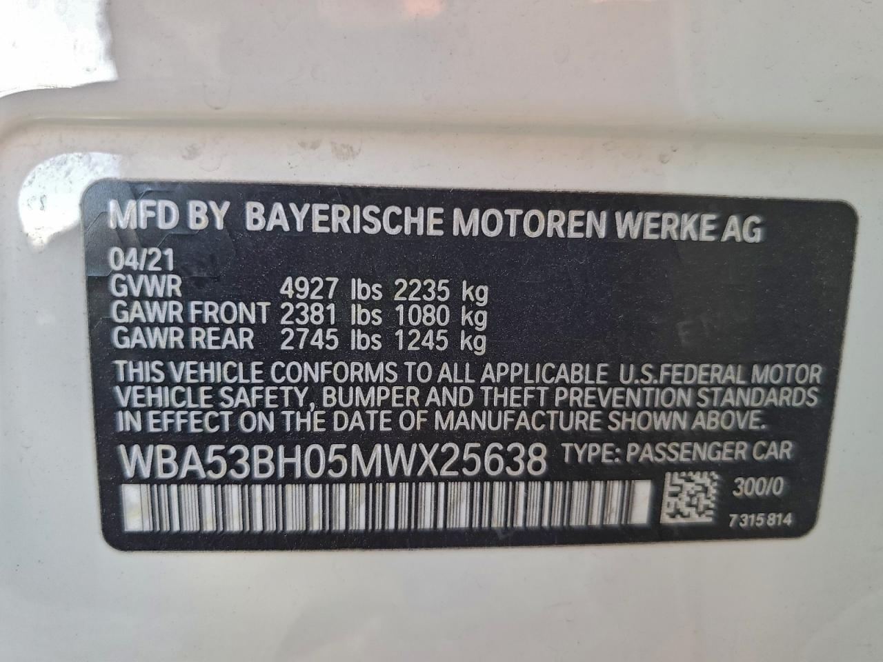 2021 BMW 5 series