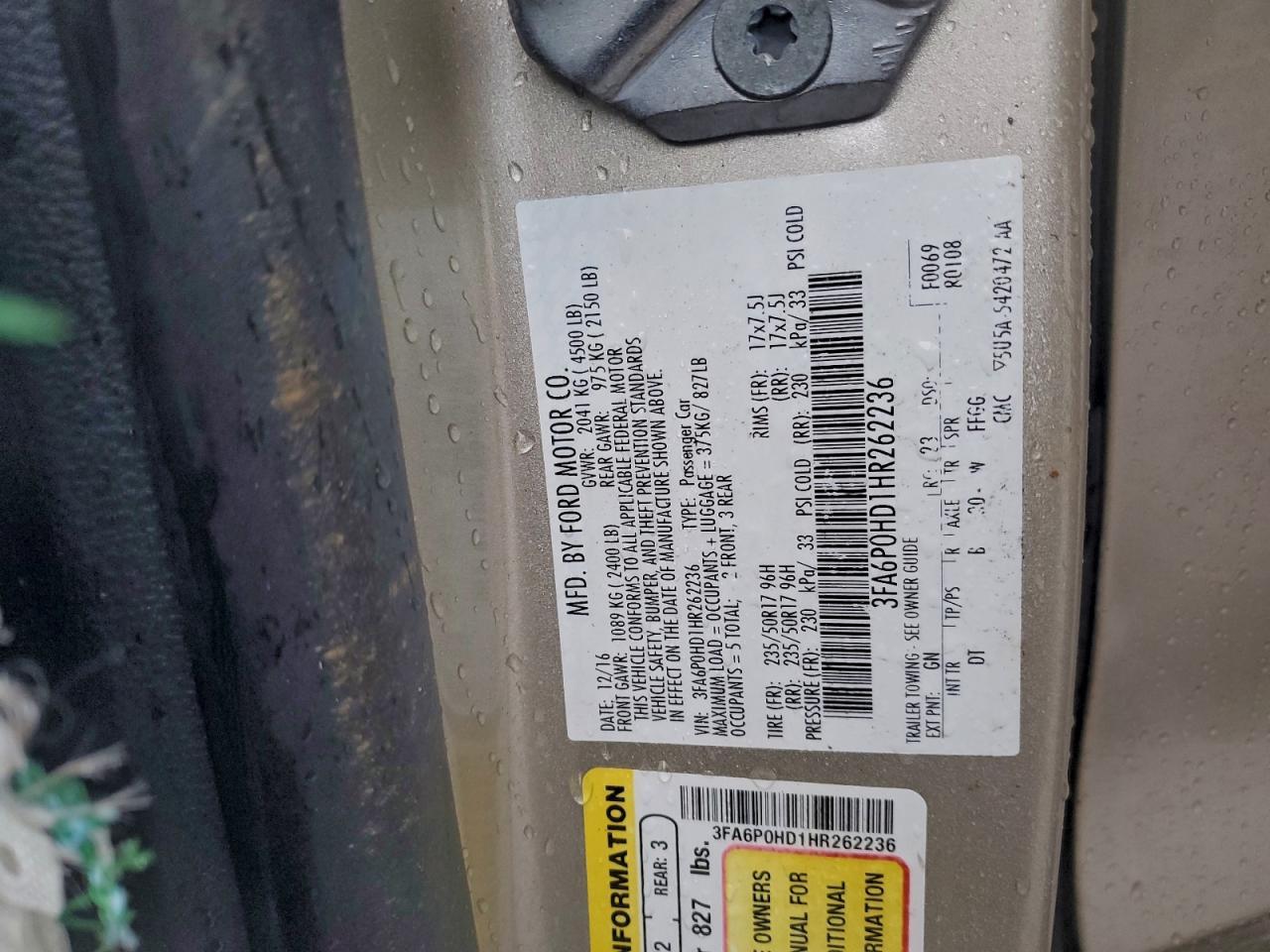 2017 FORD FUSION