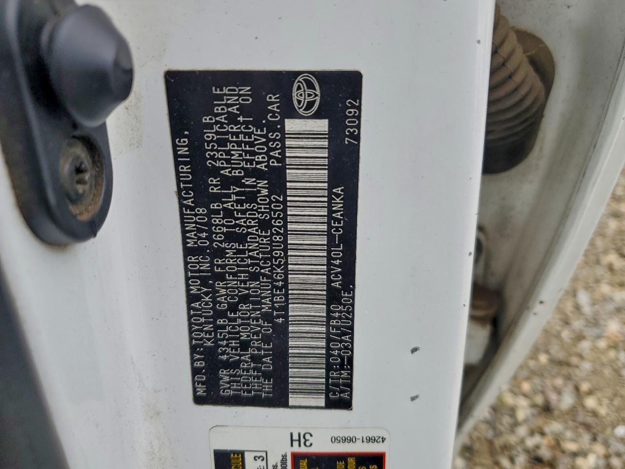 2009 TOYOTA CAMRY