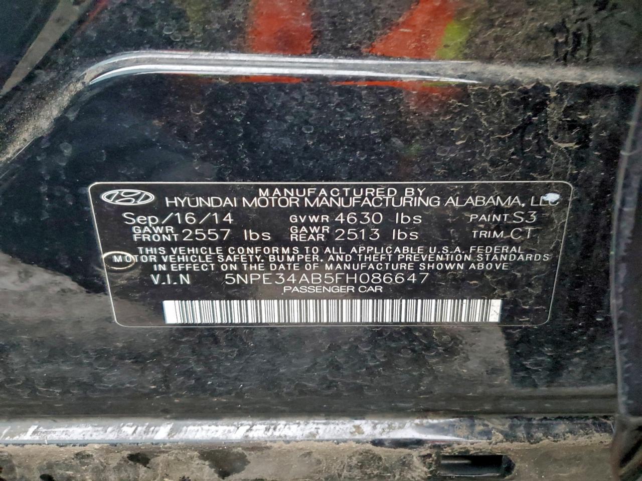 2015 HYUNDAI SONATA