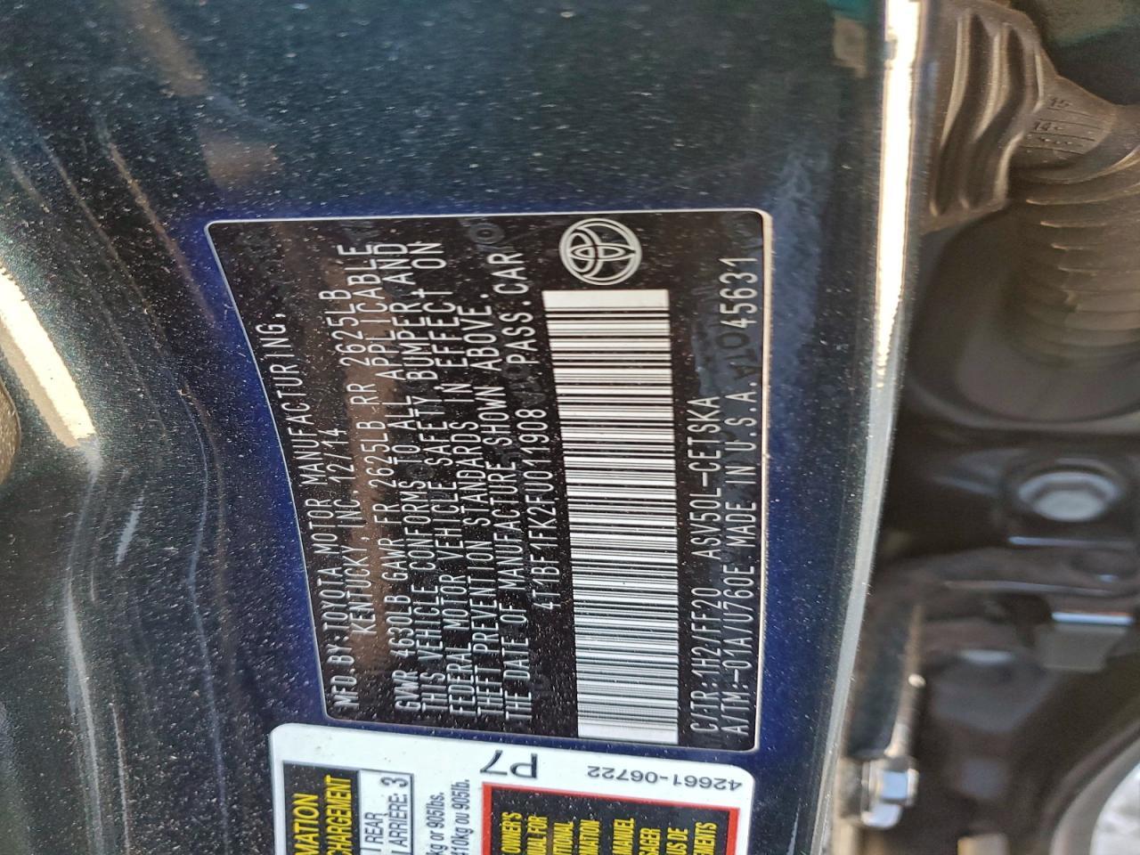 2015 TOYOTA CAMRY