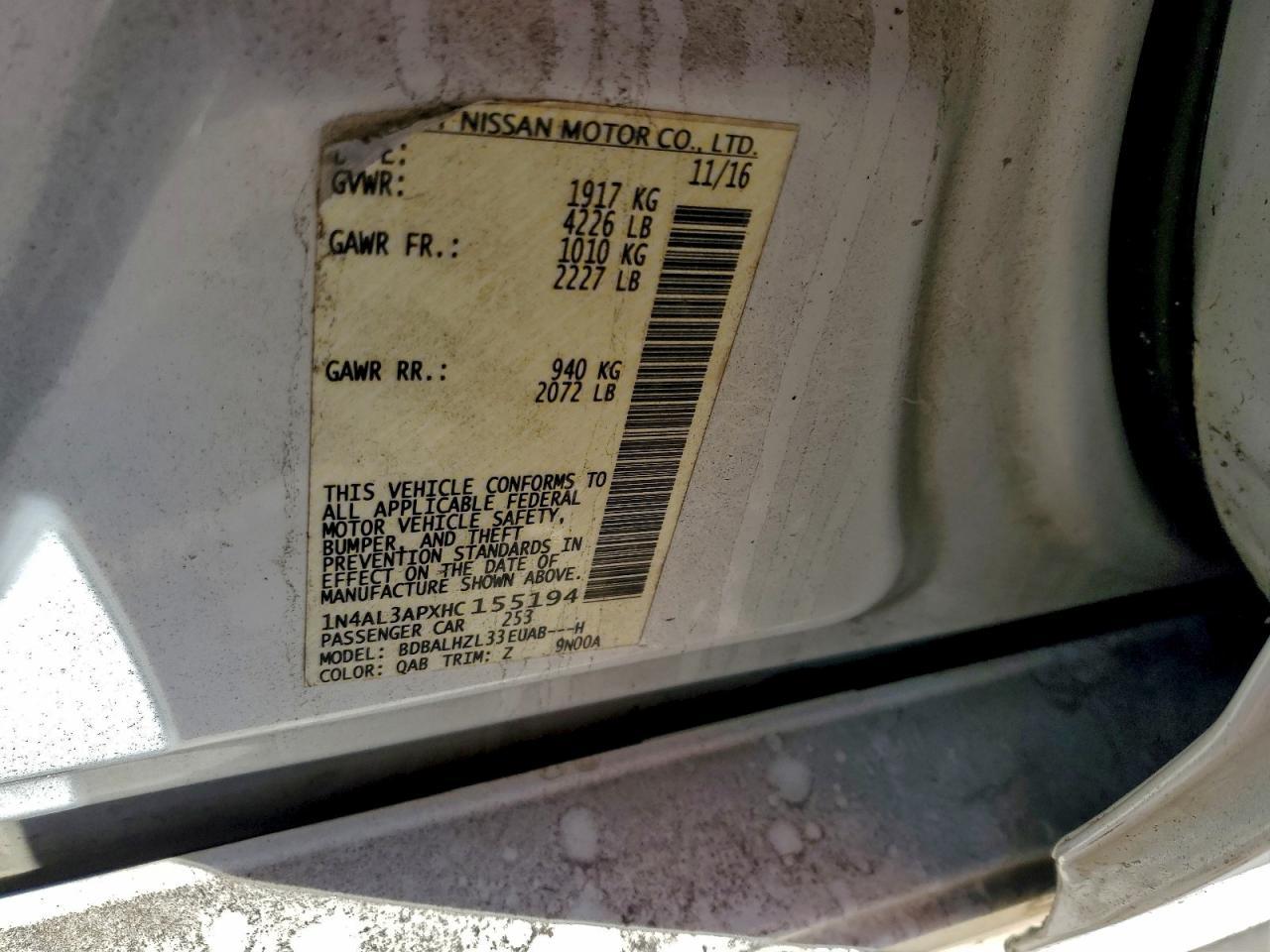 2017 NISSAN ALTIMA