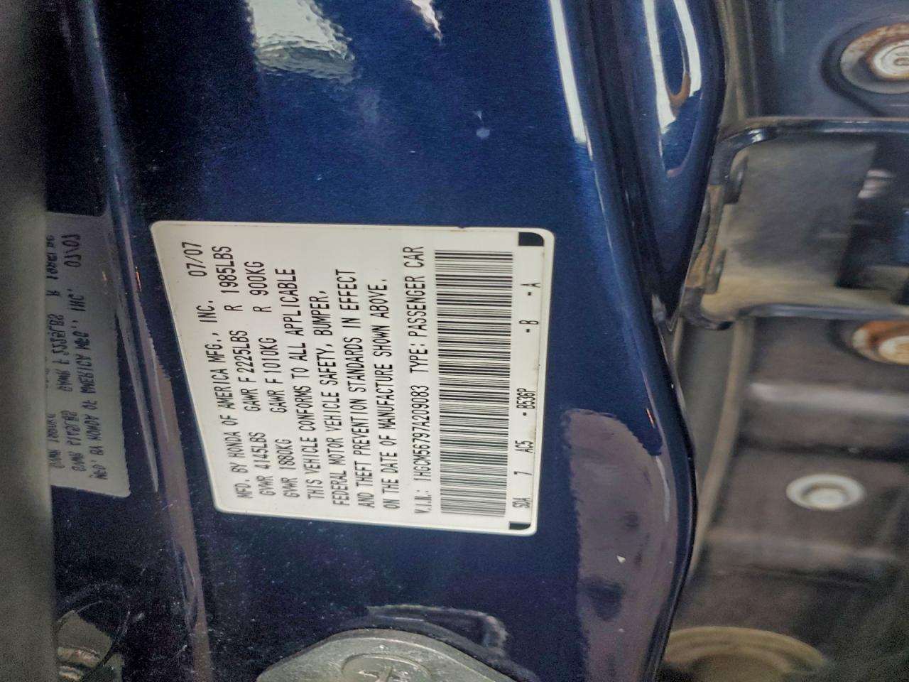 2007 HONDA ACCORD