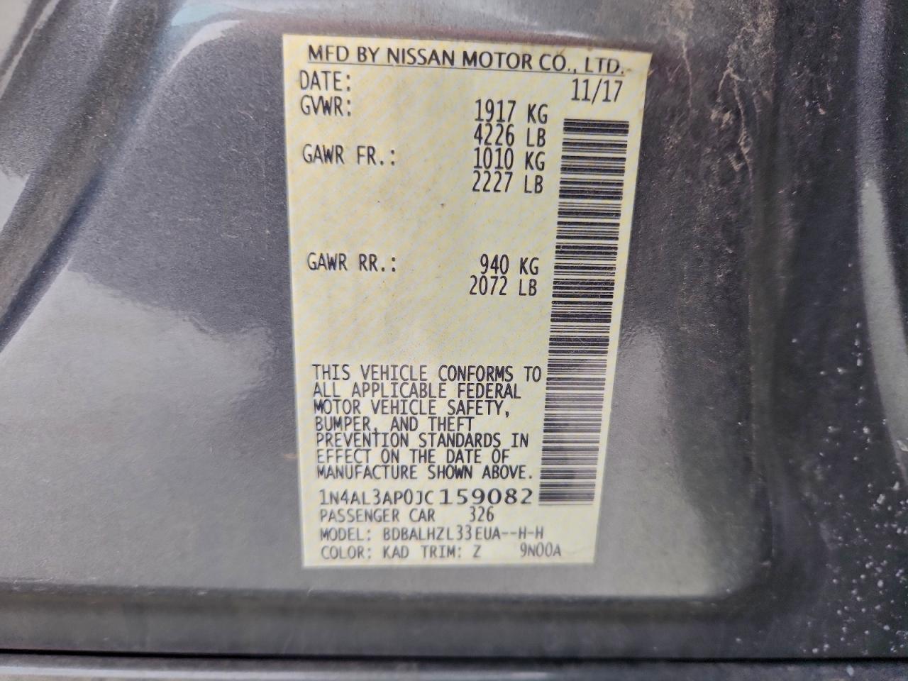 2018 NISSAN ALTIMA