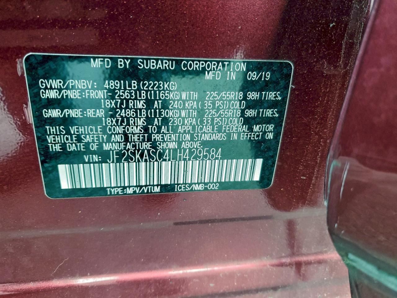 2020 SUBARU FORESTER