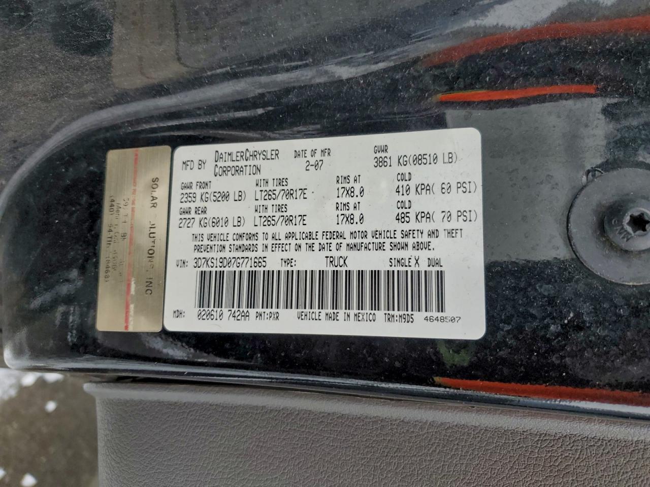 2007 DODGE RAM 1500