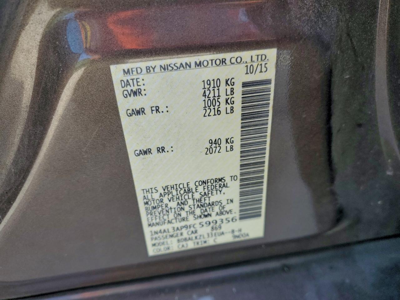 2015 NISSAN ALTIMA