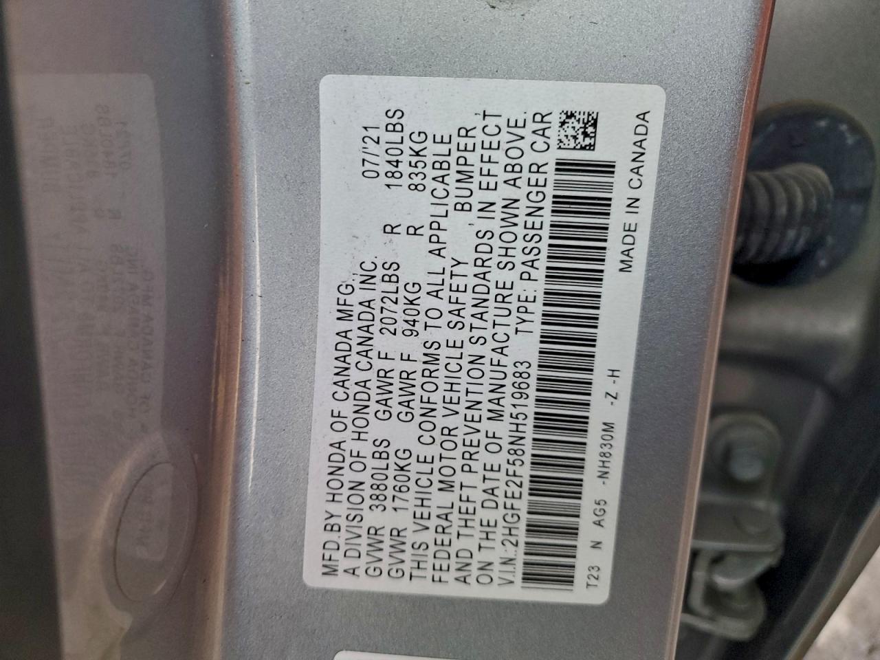 2022 HONDA CIVIC