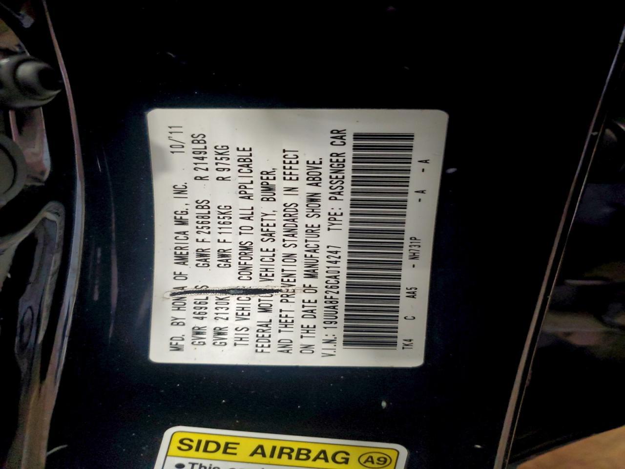 2012 ACURA TL