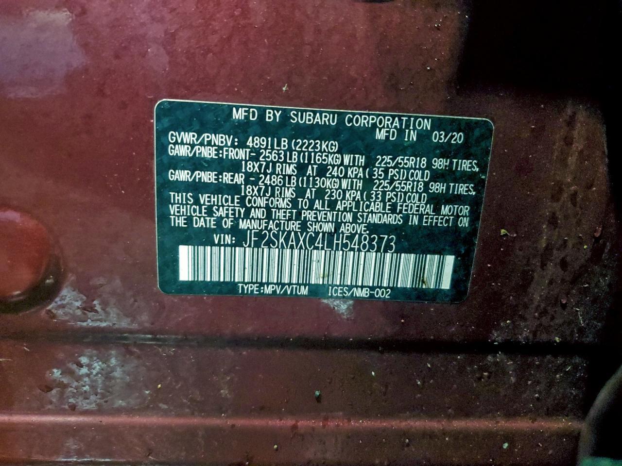 2020 SUBARU FORESTER