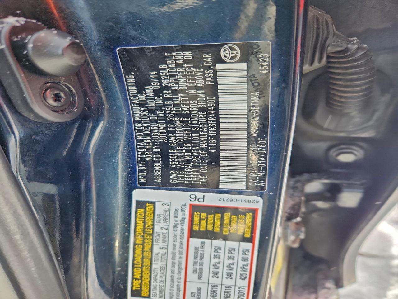 2015 TOYOTA CAMRY