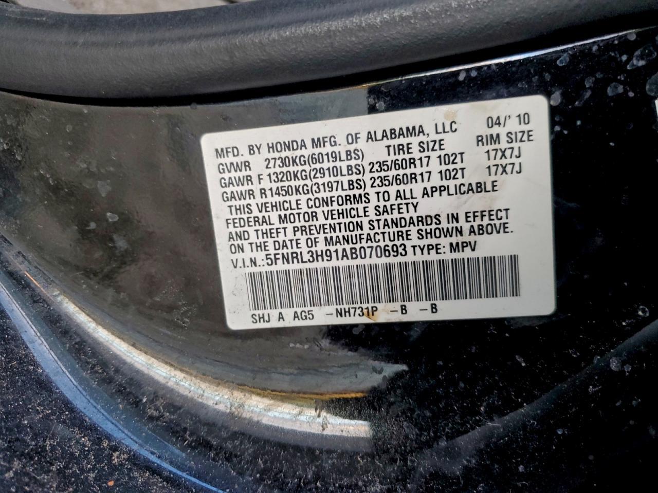 2010 HONDA ODYSSEY