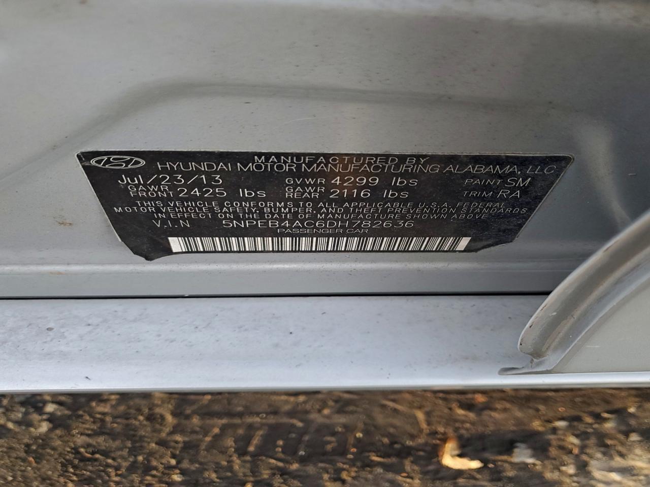 2013 HYUNDAI SONATA