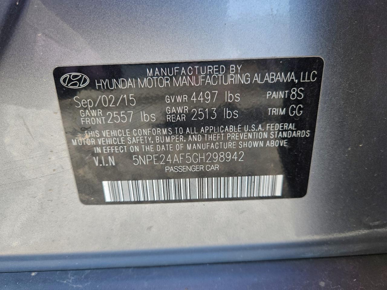 2016 HYUNDAI SONATA