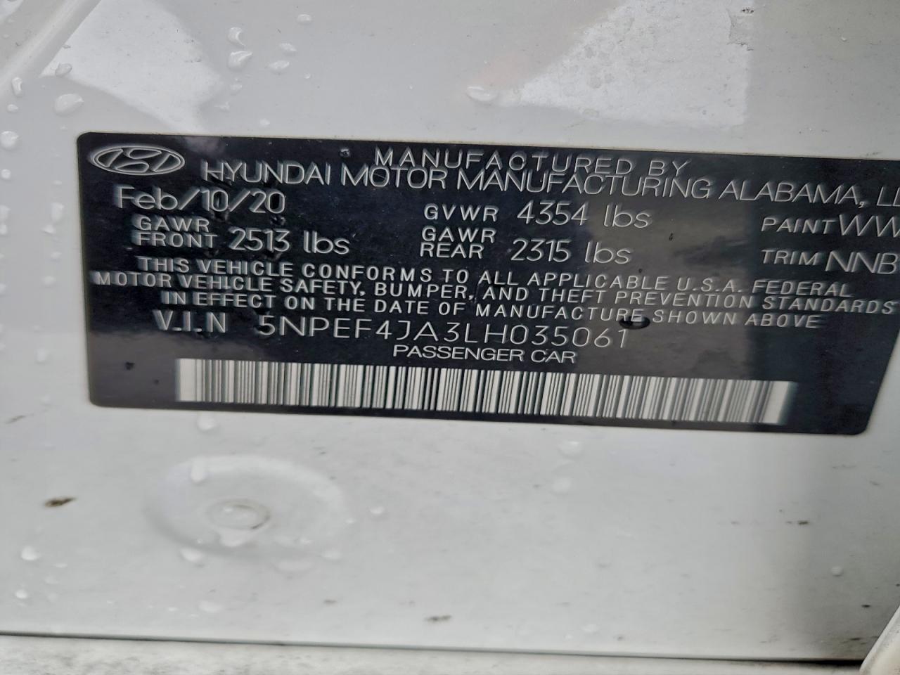 2020 HYUNDAI SONATA