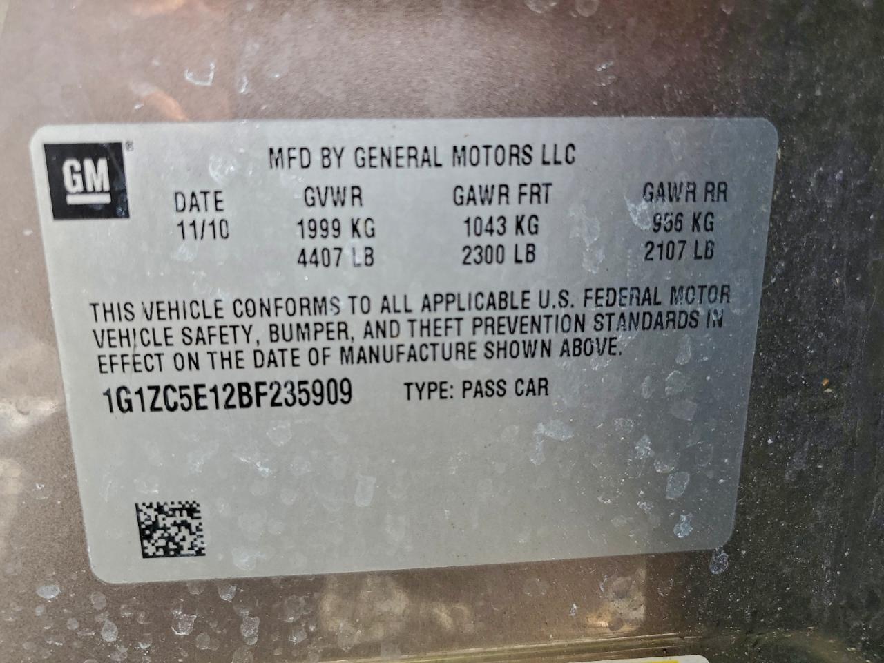 2011 CHEVROLET MALIBU
