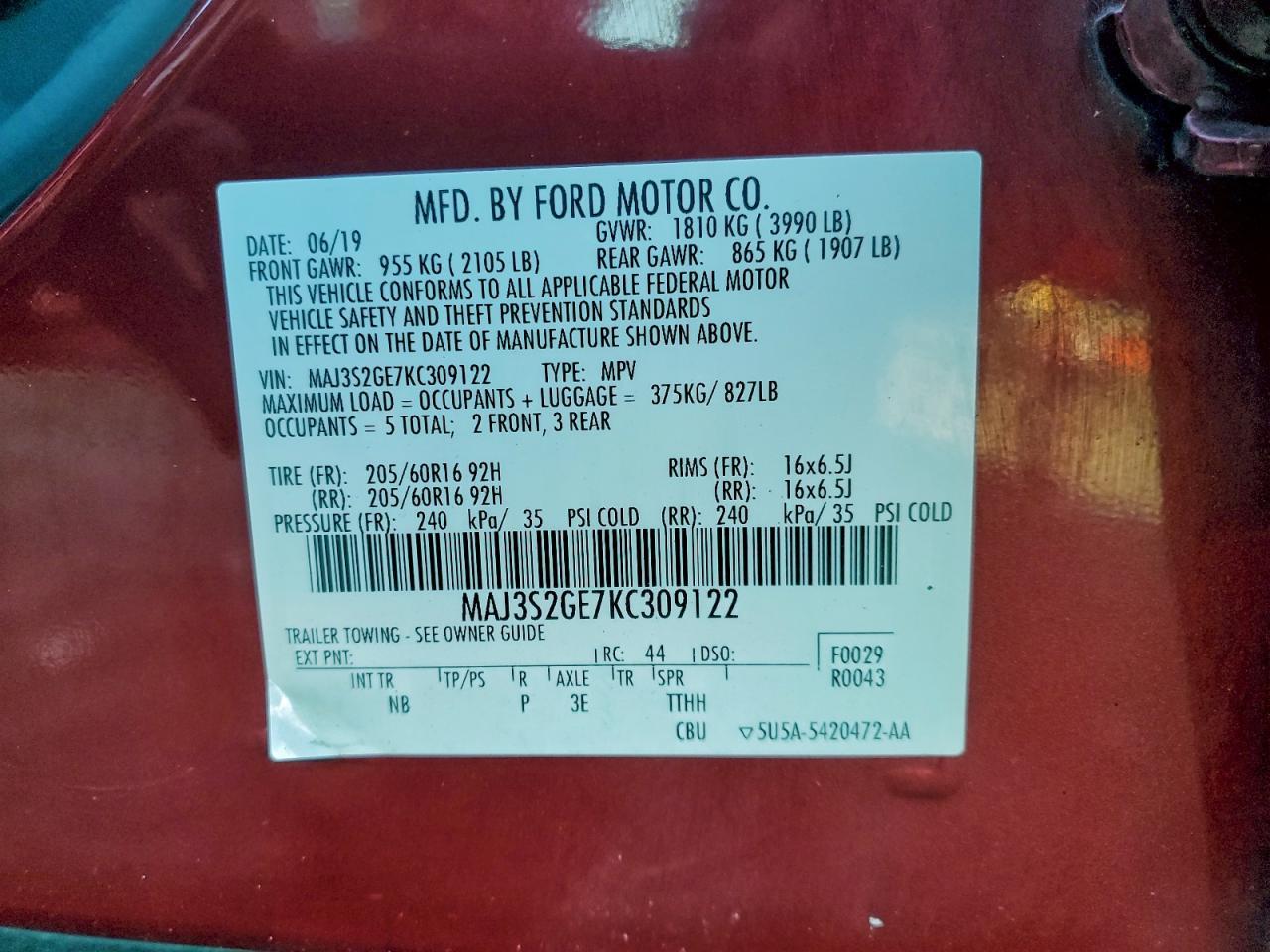 2019 FORD EcoSport