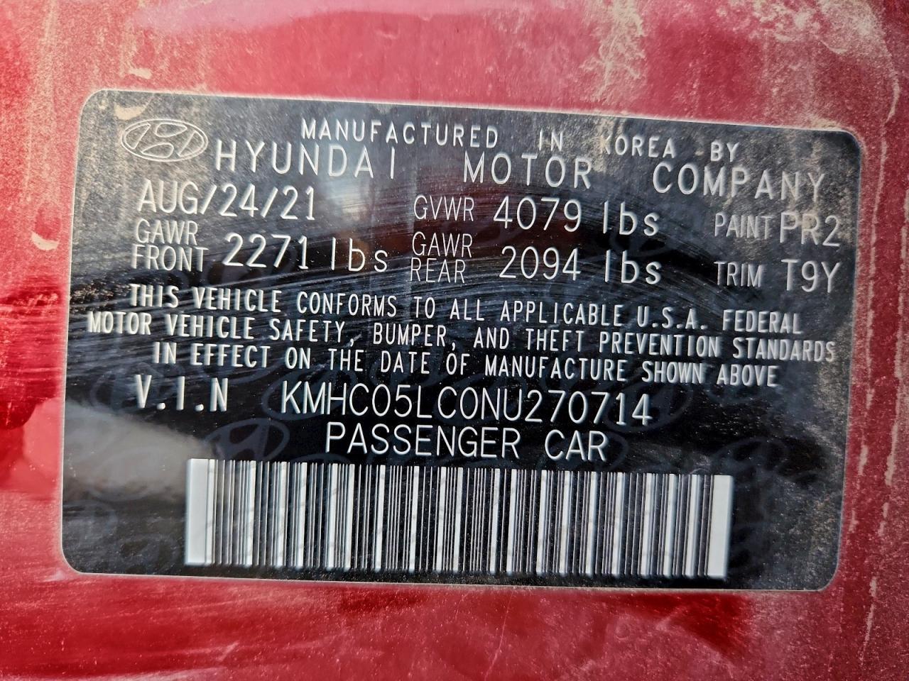 2022 HYUNDAI Ioniq