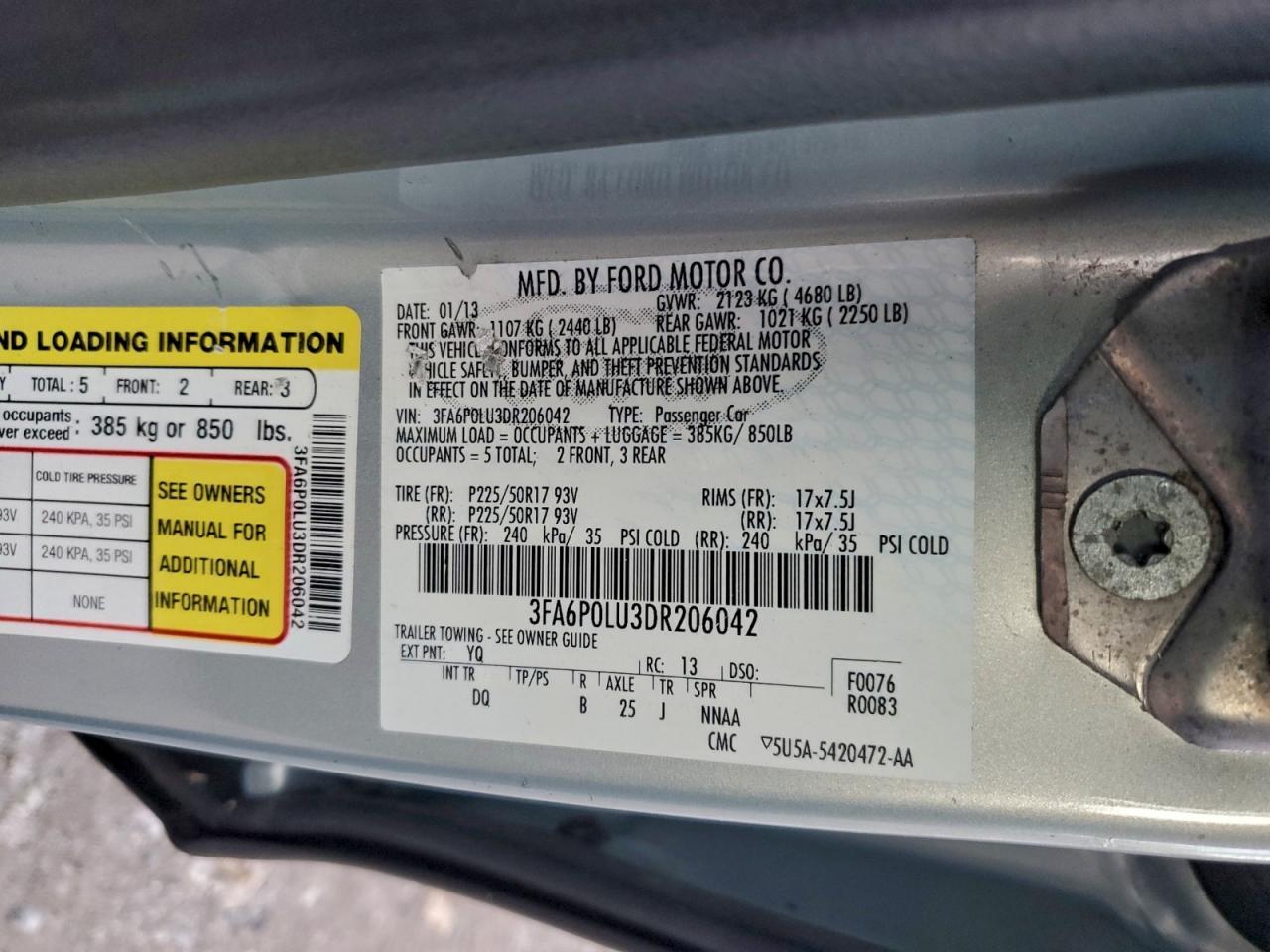 2013 FORD FUSION