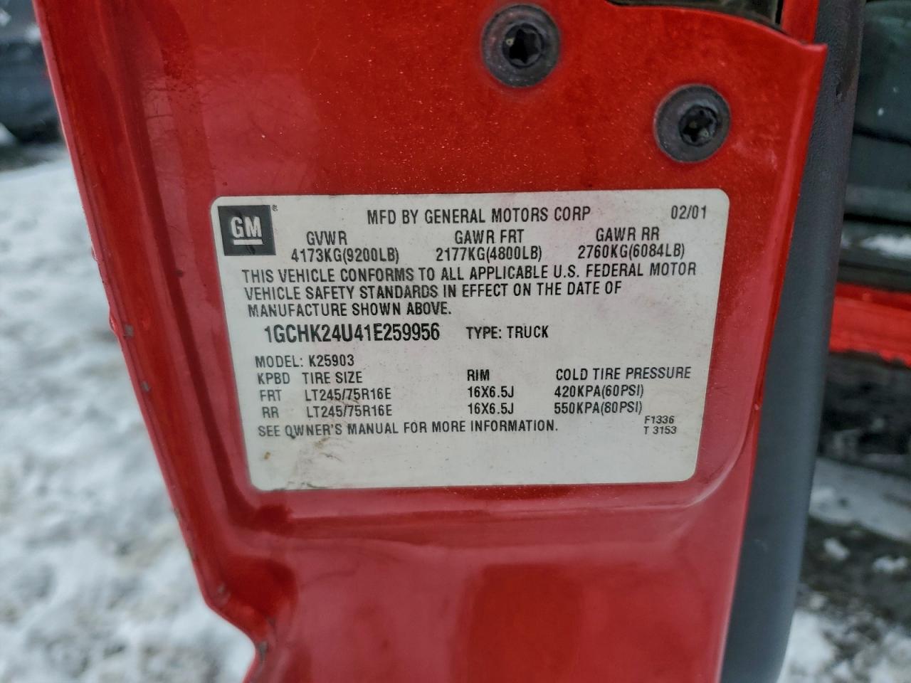 2001 CHEVROLET Silverado 2500
