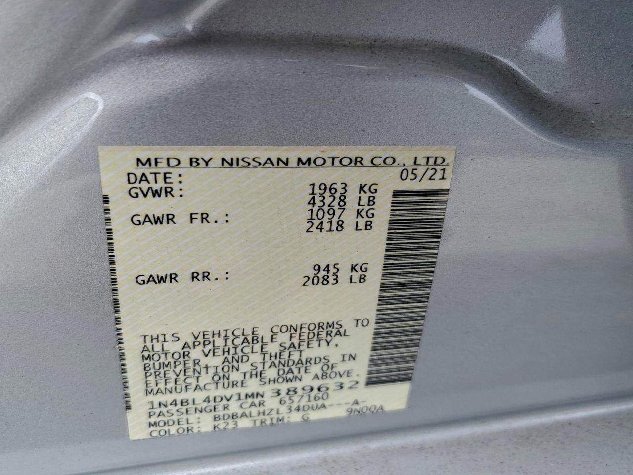 2021 NISSAN ALTIMA