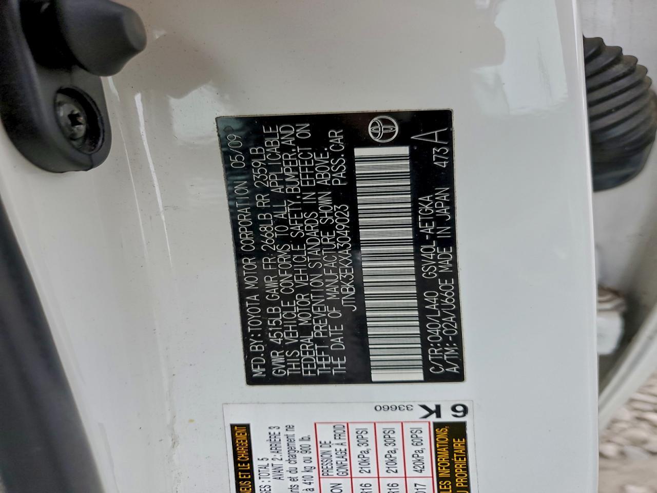 2010 TOYOTA CAMRY