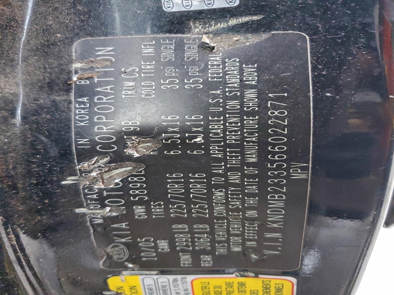 2006 KIA SEDONA