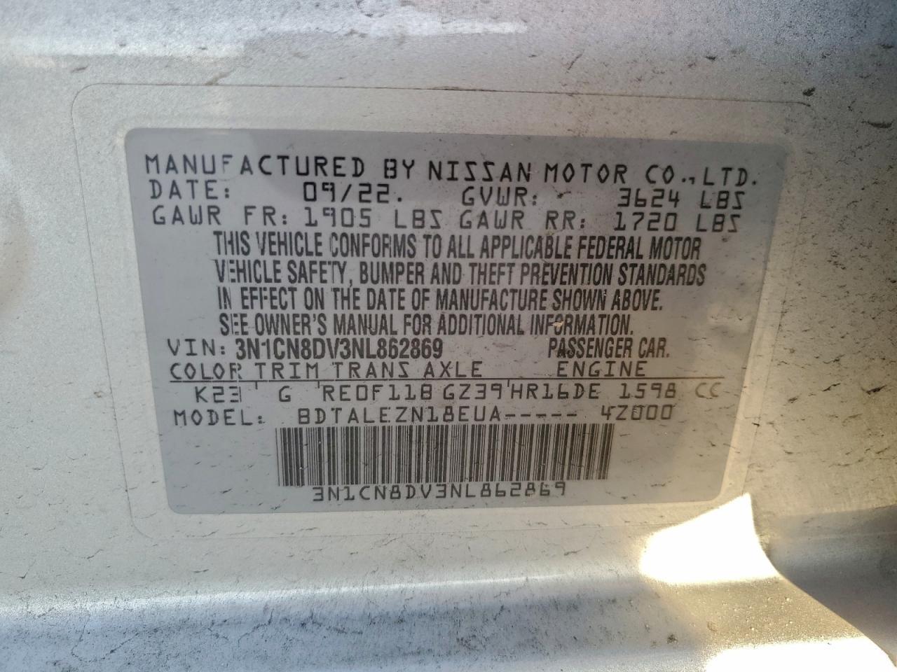 2022 NISSAN VERSA