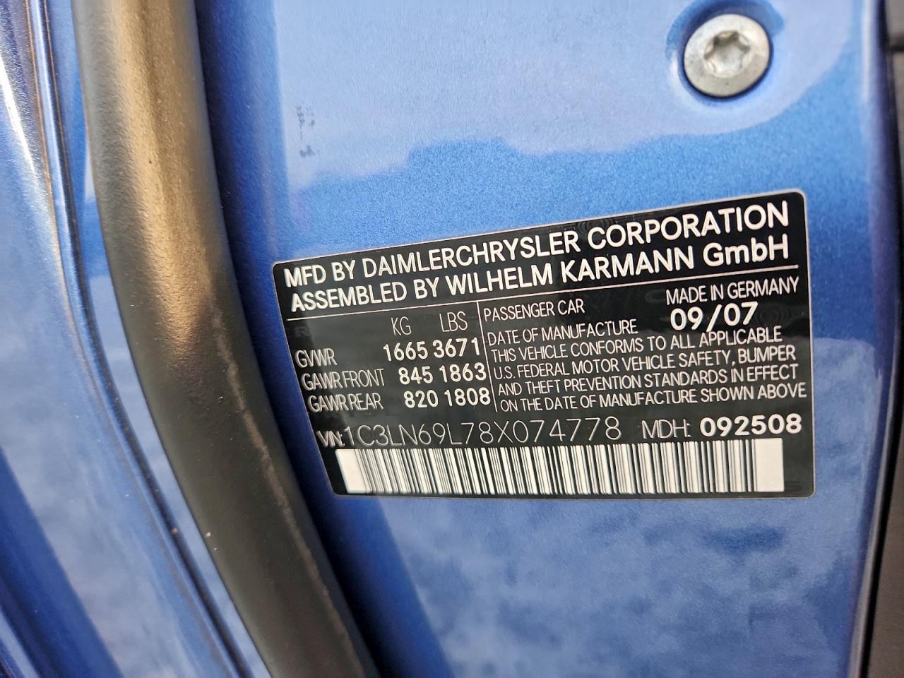 2008 CHRYSLER Crossfire