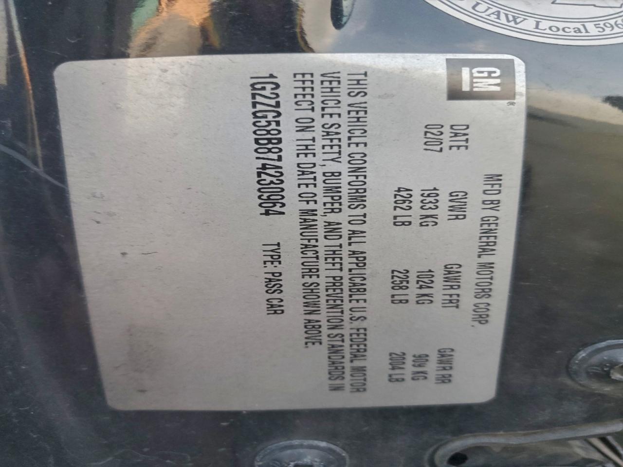 2007 PONTIAC G6