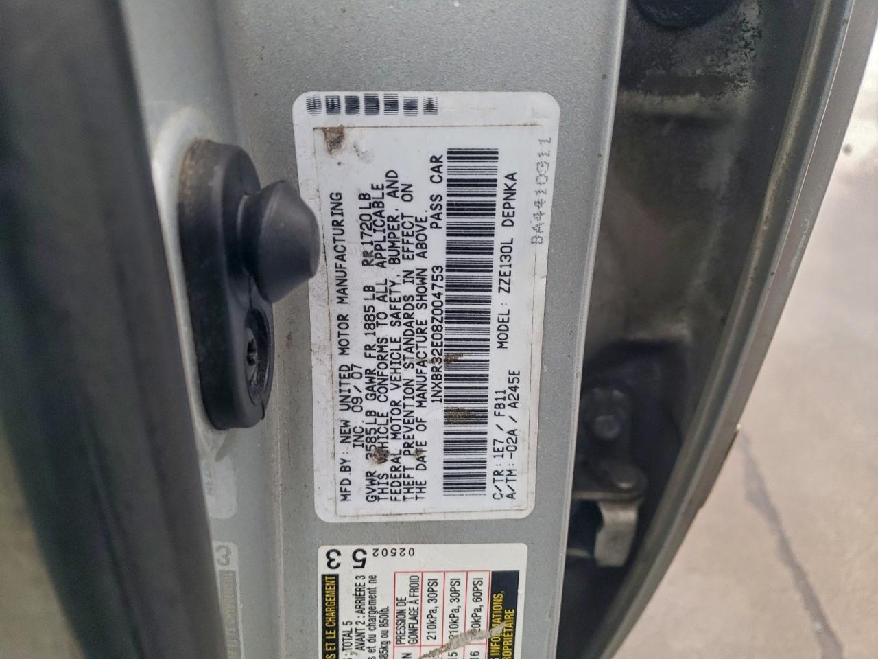 2008 TOYOTA COROLLA
