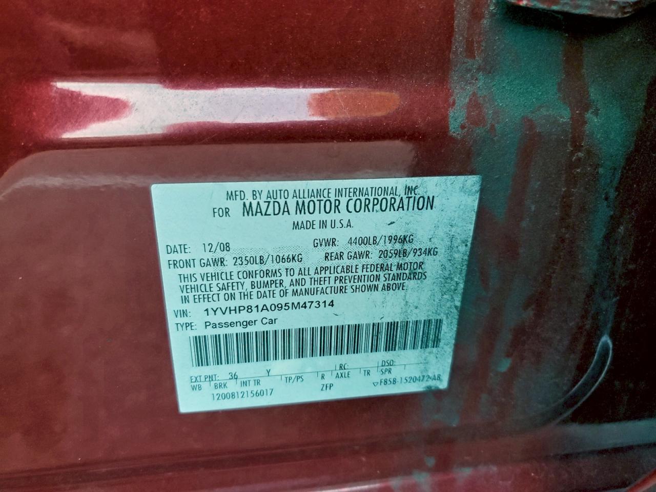 2009 MAZDA 6