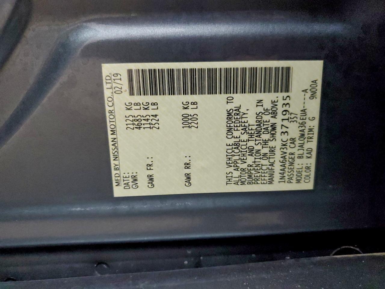 2019 NISSAN Maxima