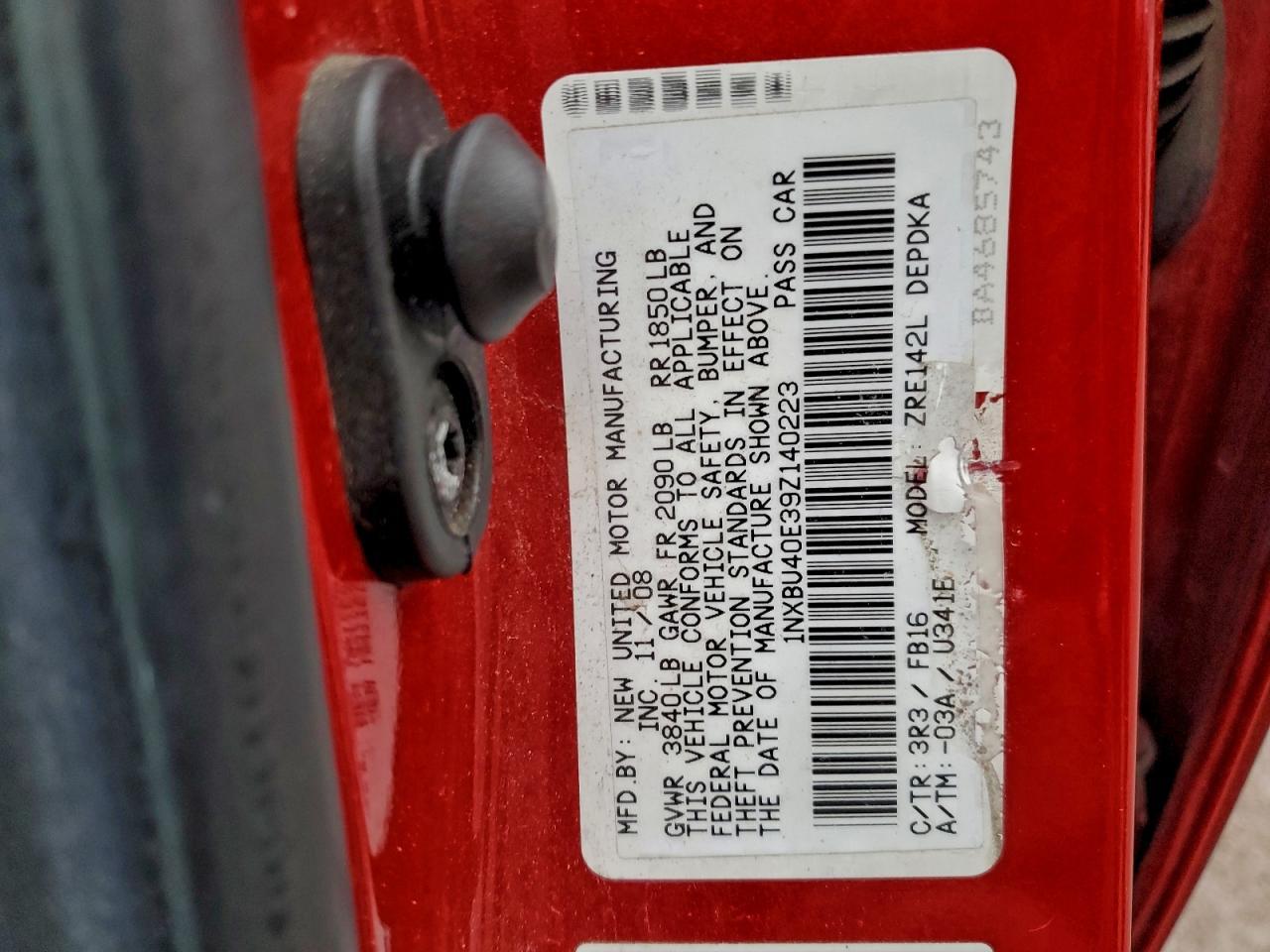 2009 TOYOTA COROLLA