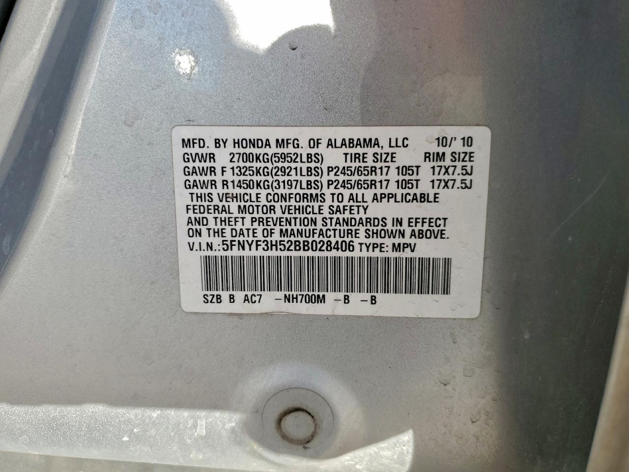 2011 HONDA PILOT