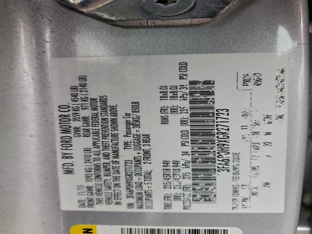 2016 FORD FUSION